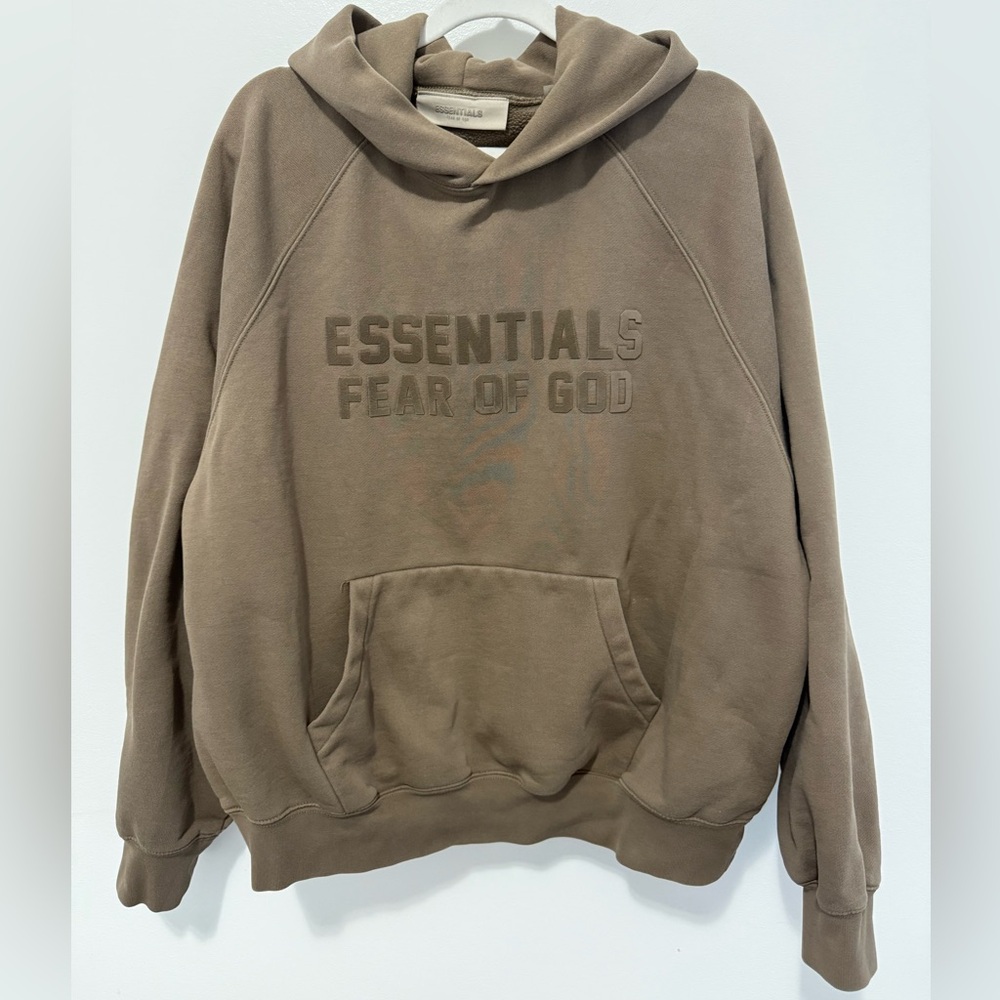 Fear of God Essentials Army Green Hoodie Size S Streetwear - Picture 8 of 9